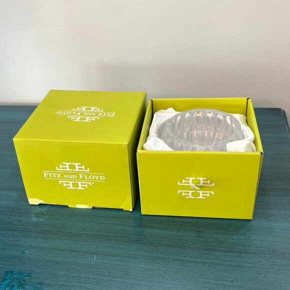 Fitz & Floyd Crystal Teardrop Votive Candle Holder Textured in Original Box - Picture 4 of 9